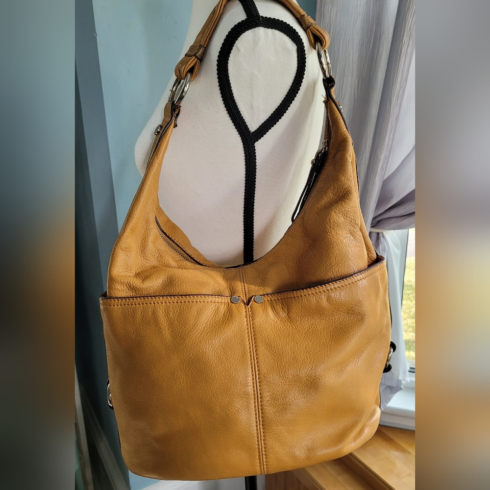 Tignanello Tan Soft Leather Hobo Bag